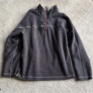 True Grit Mens Sherpa Lined Half-Zip Sweater